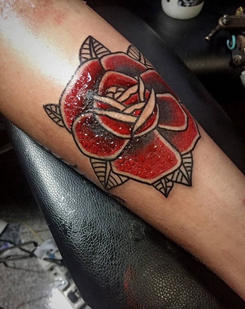 school玫瑰纹身图片