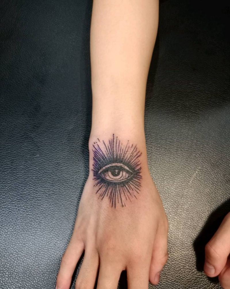 眼纹身图片_手部纹身图案