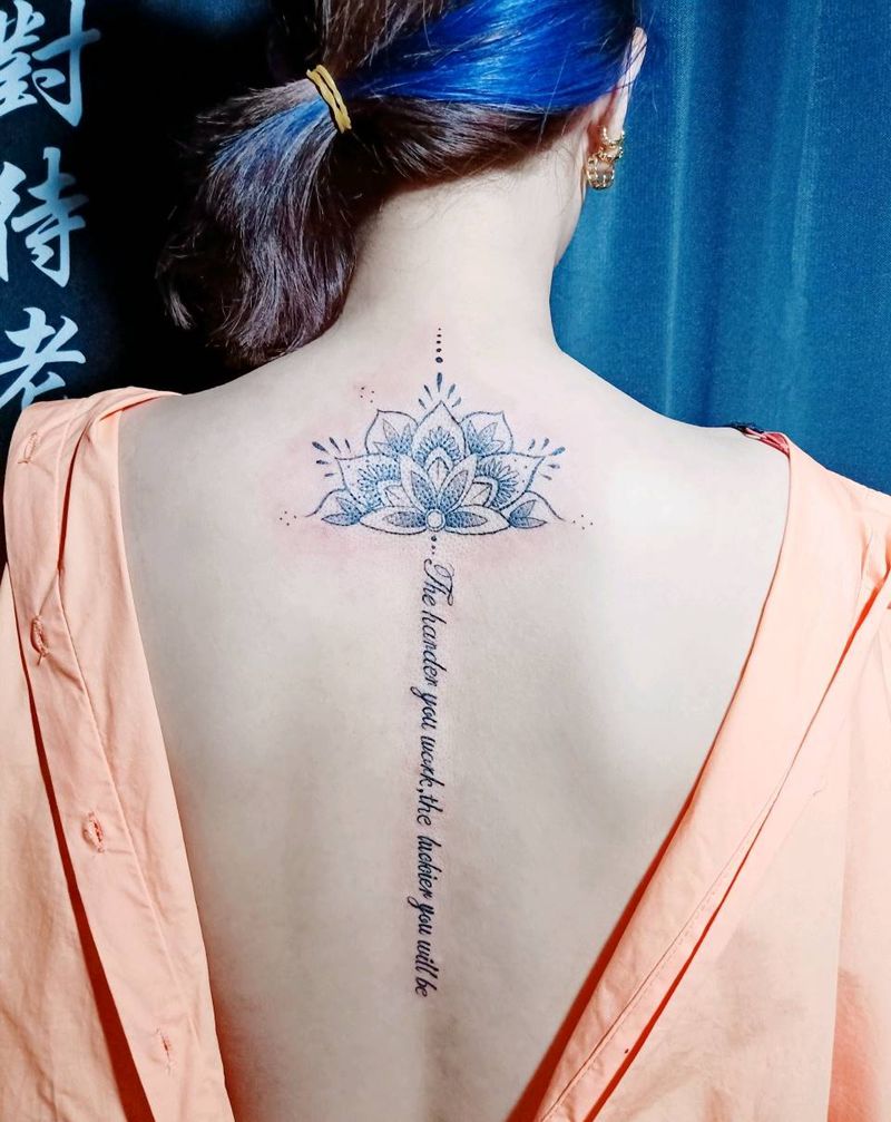 梵花 英文纹身图片_背部纹身图案