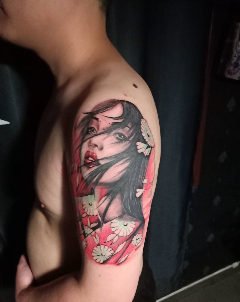 Girl纹身图片_手臂纹身图案