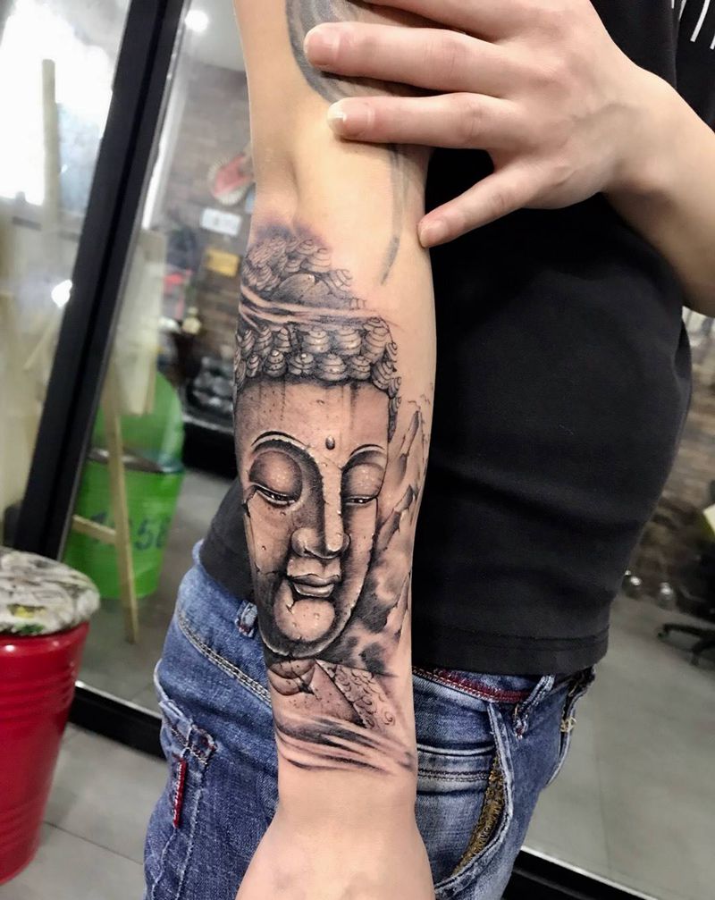 小臂佛祖纹身图片