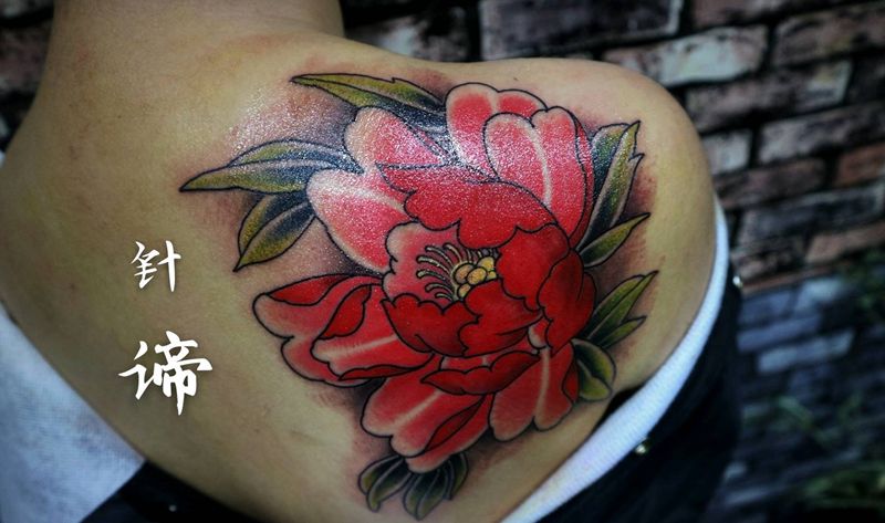 传统牡丹纹身图片