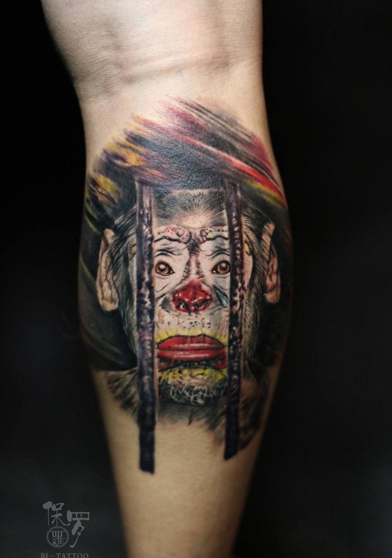 渴望自由纹身图片_脚部腿部欧美写实Old School纹身图案