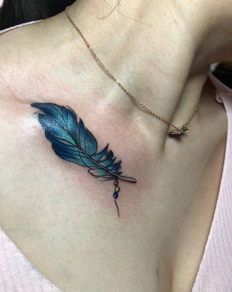 锁骨遮盖纹身图片