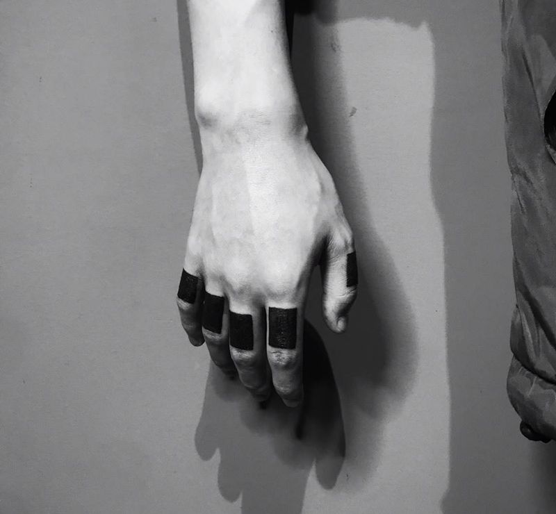 就是这么直接纹身图片_手部几何纹身图案