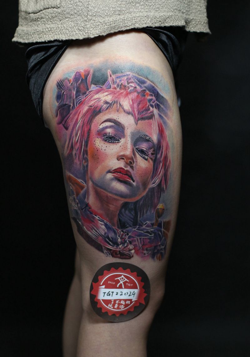 粉红皇后纹身图片