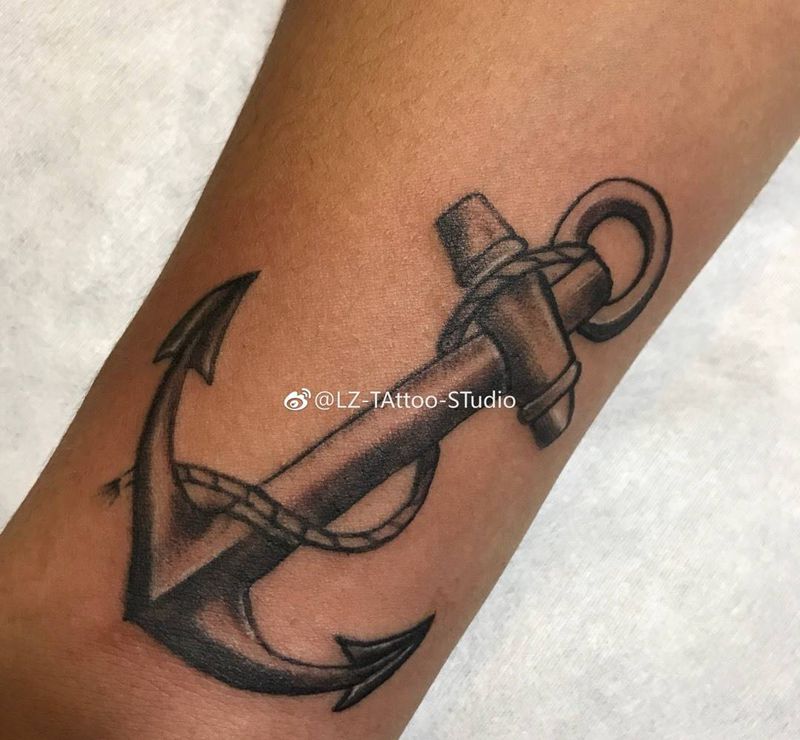 船锚纹身图片_成品手臂欧美纹身图案