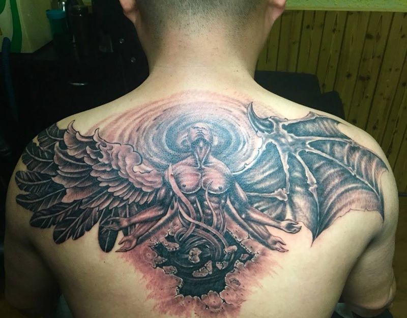 复活天使纹身图片