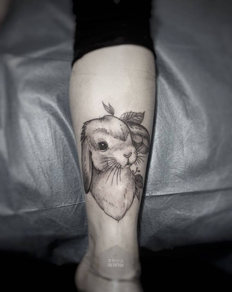 小可爱纹身图片_成品脚部腿部清新动物可爱纹身图案