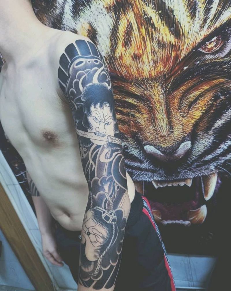 日式未完纹身图片_手臂纹身图案