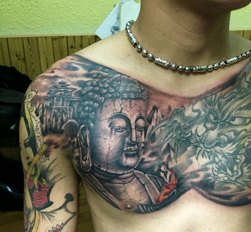 石裂佛纹身图片