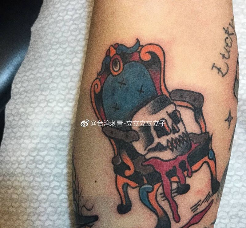 Old school纹身图片_成品手臂欧美静物纹身图案