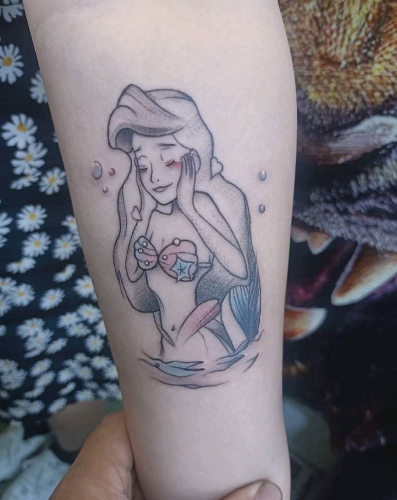 美人鱼纹身图片_手臂New School纹身图案