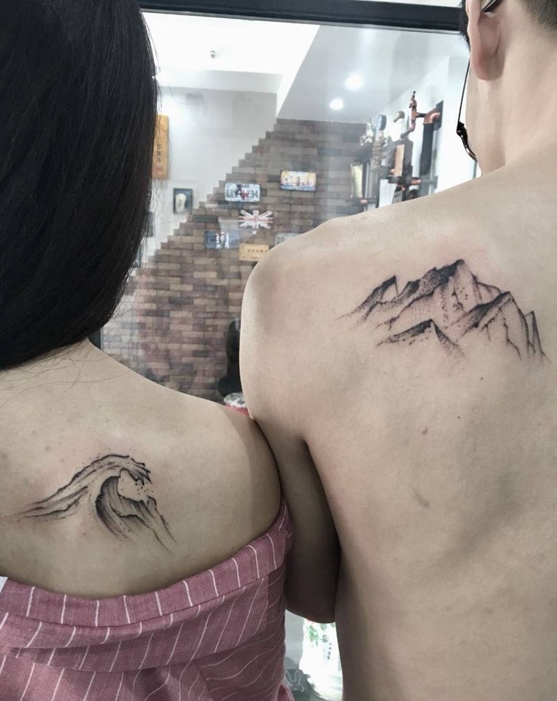 简笔情侣图纹身图片