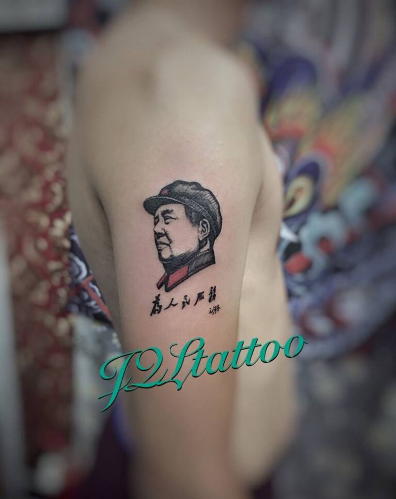 我们是纹毛嗲嗲专业户！纹身图片_成品手臂肖像人物纹身图案