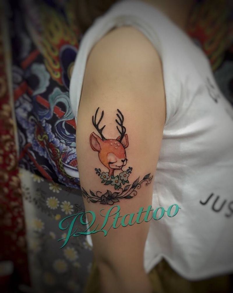 小图纹身图片_成品手臂清新动物纹身图案