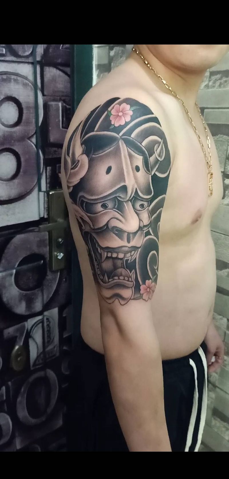 般若纹身图片_手臂老传统纹身图案