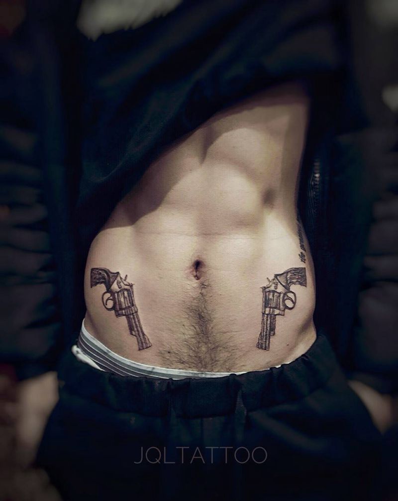 小图纹身图片_成品腹部清新图腾原创纹身图案