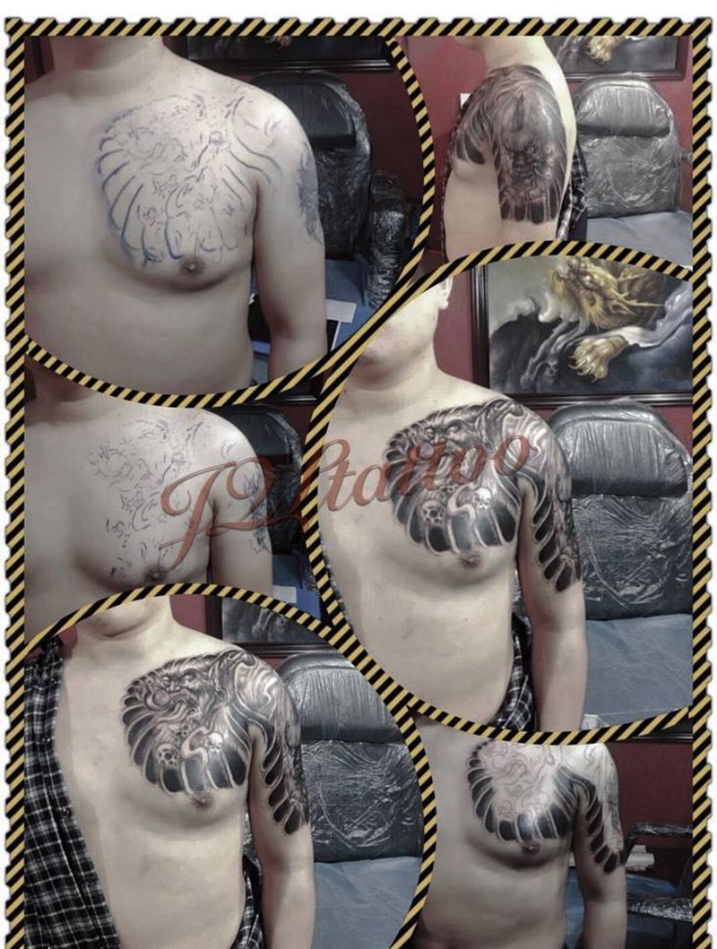 进行中纹身图片