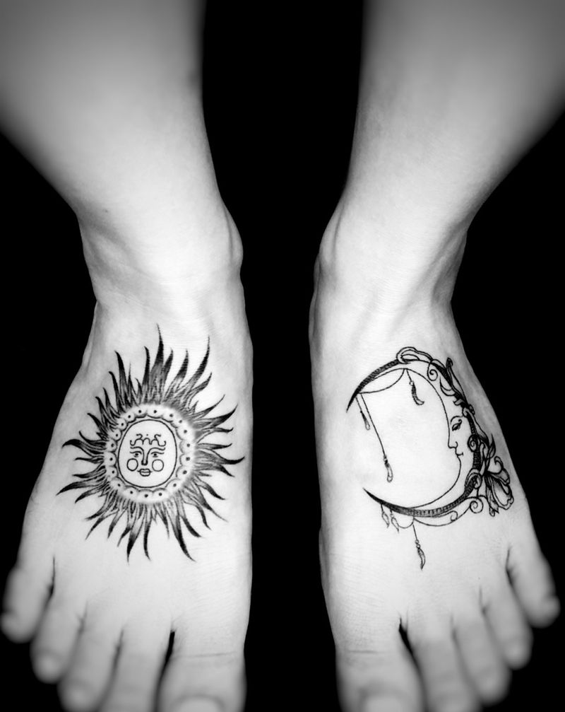 小图纹身图片_脚部腿部清新几何图腾贴纸纹身图案