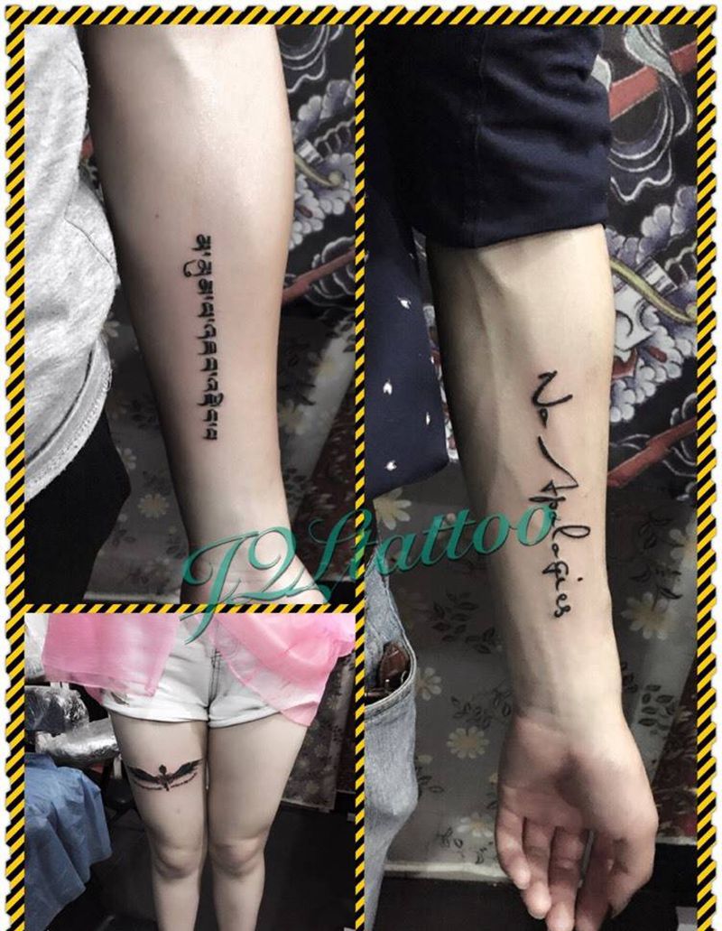 一组小清新纹身图片_清新腿部纹身图案