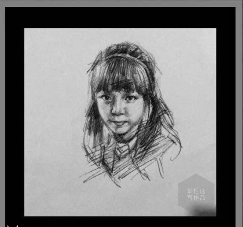 速写纹身图片_成品人物肖像可爱纹身图案