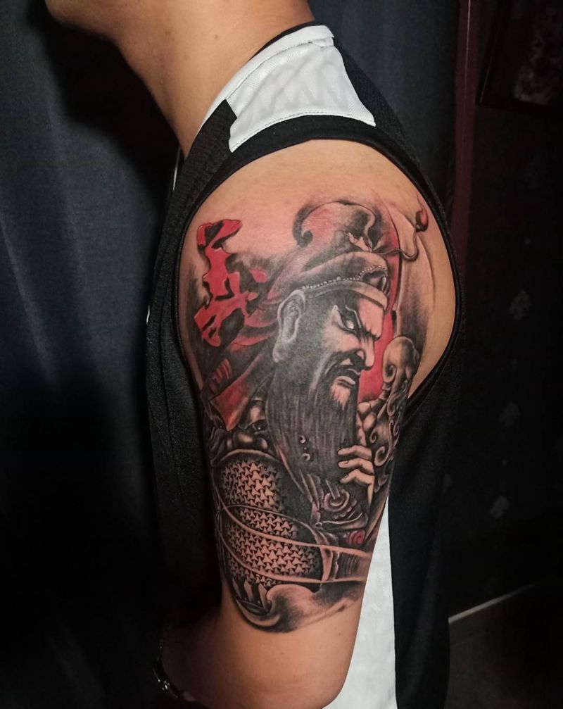 关羽 遮盖旧纹身纹身图片_手臂纹身图案