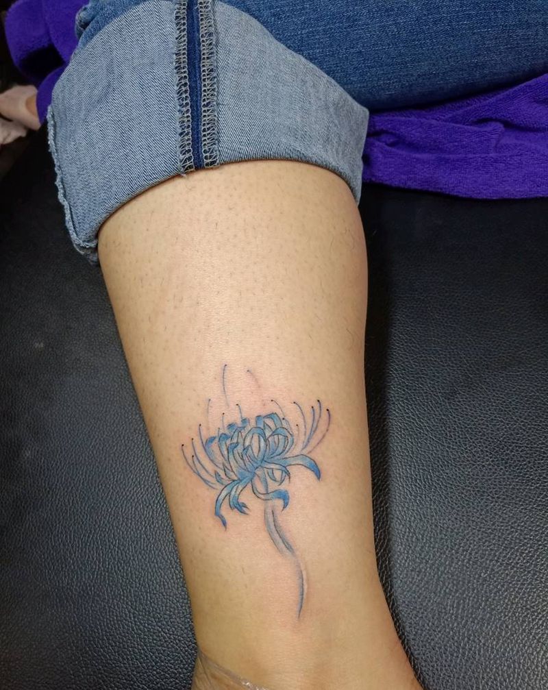 花纹身图片_腿部纹身图案