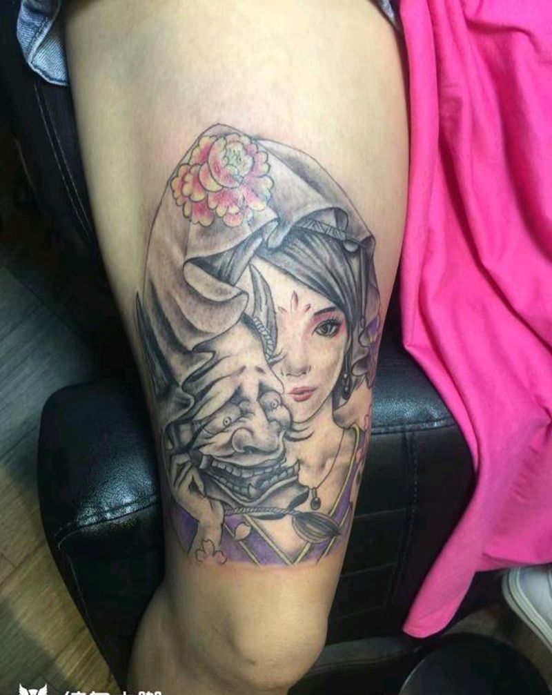 艺妓 花纹身图片