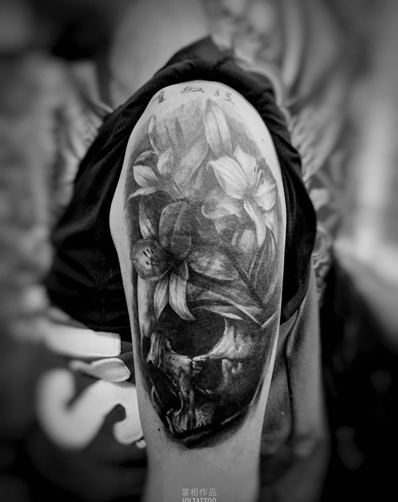 遮盖纹身图片_成品手臂手部欧美写实鬼神宗教字符纹身图案