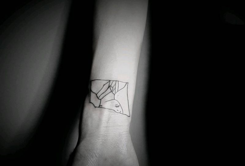 插画纹身图片_手臂几何纹身图案