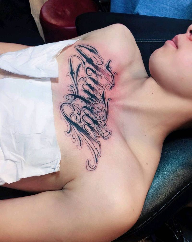 花体字（家庭）纹身图片