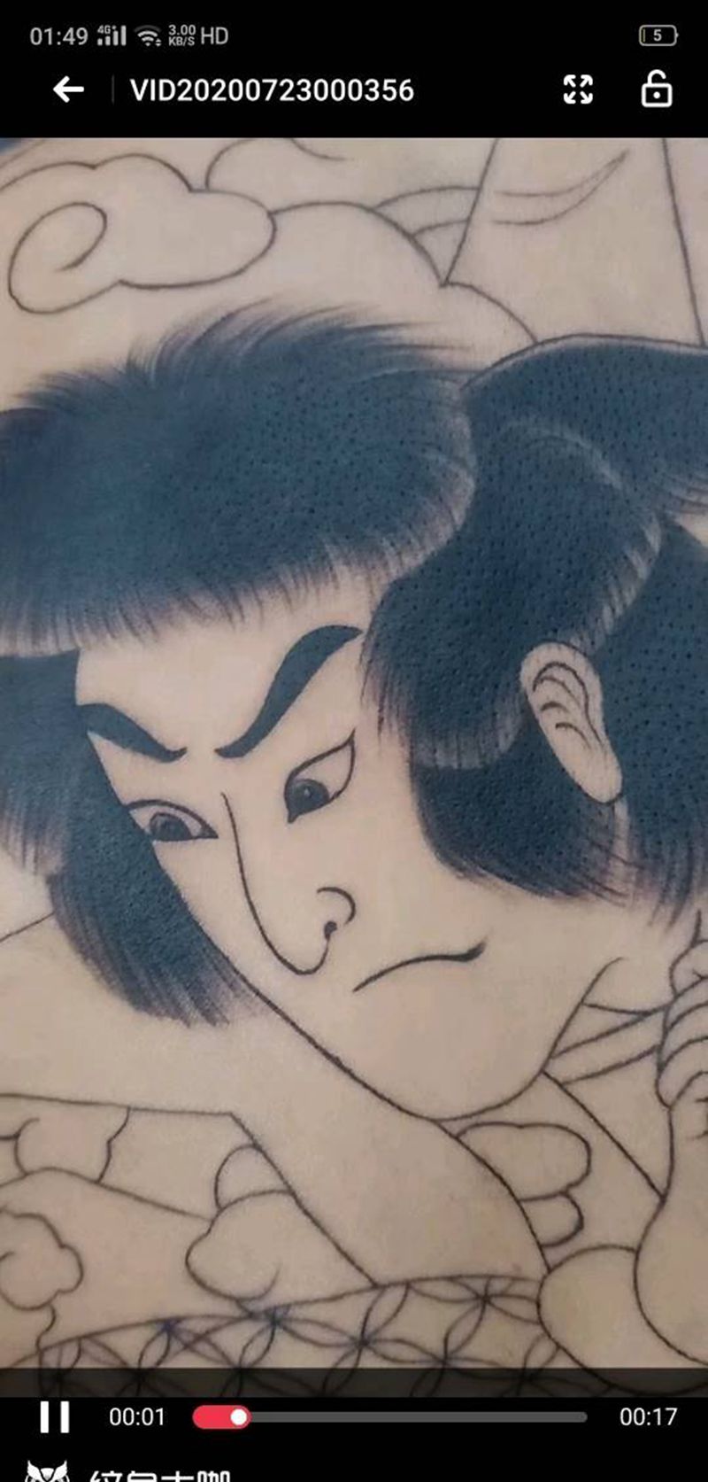 满背线条纹身图片_背部纹身图案