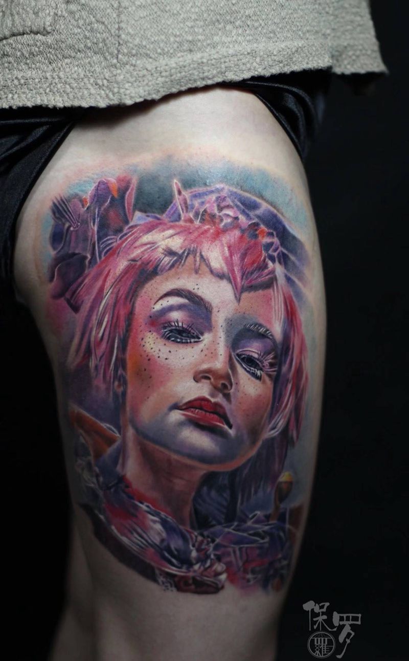 彩色欧美写实纹身图片