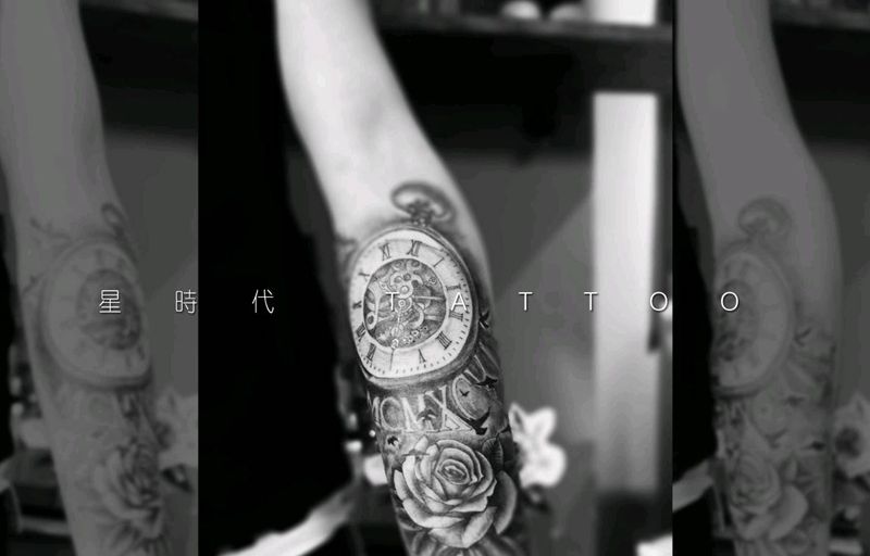 欧美半臂纹身图片_手臂欧美写实纹身图案