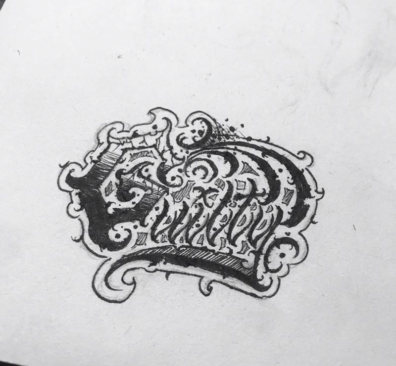 Guilty.纹身图片_花体字纹身图案