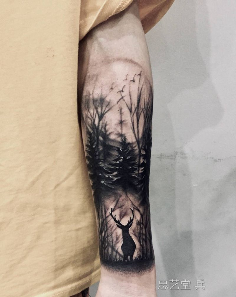 鹿纹身图片