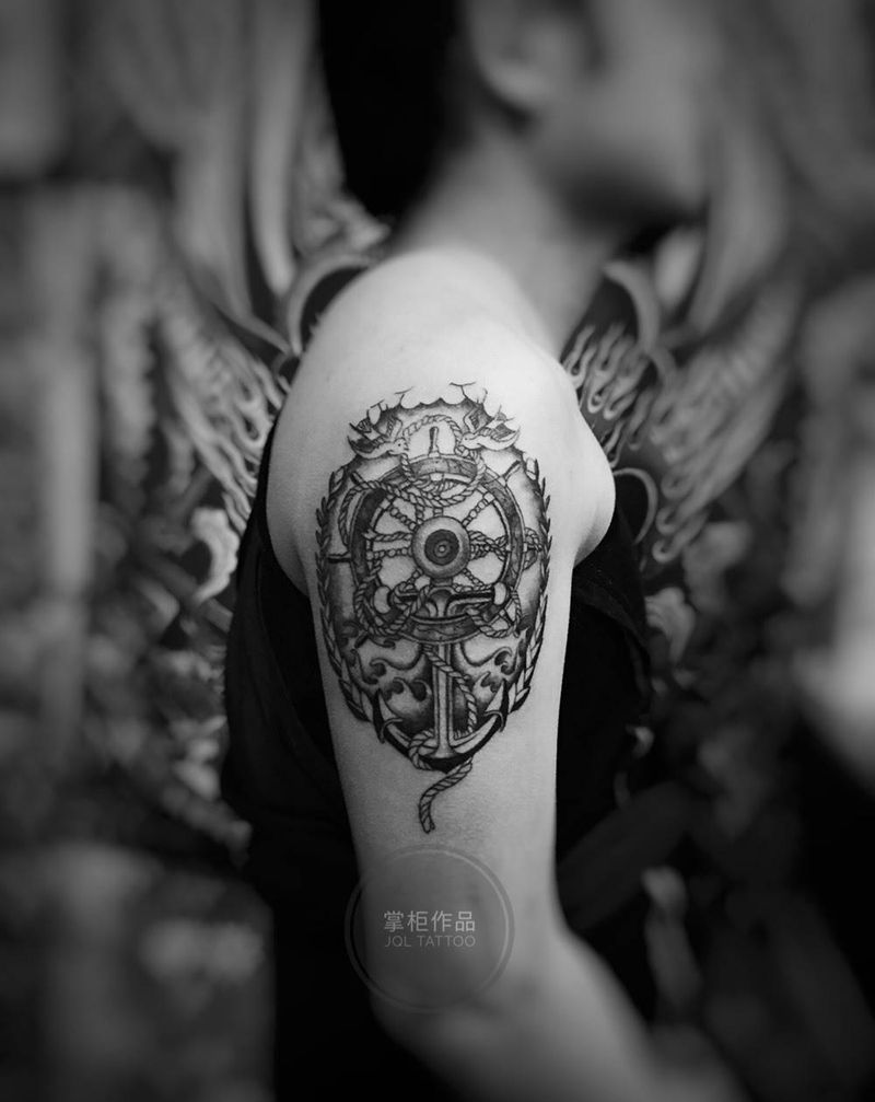 手臂图案纹身图片_成品手臂手部传统写实图腾纹身图案