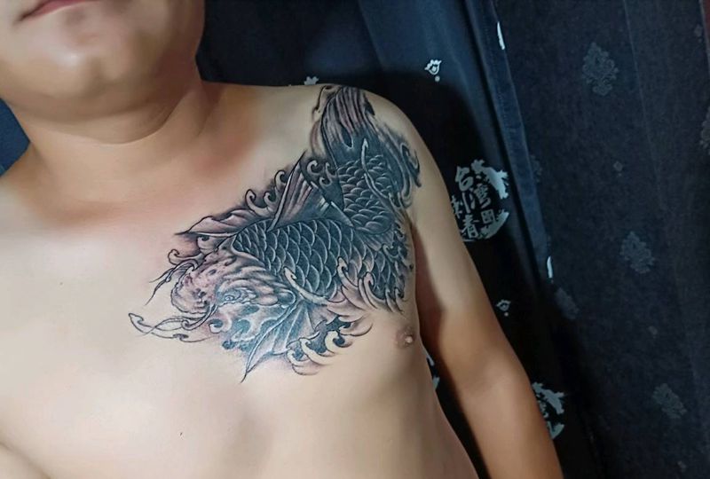 鱼（遮盖系列）纹身图片