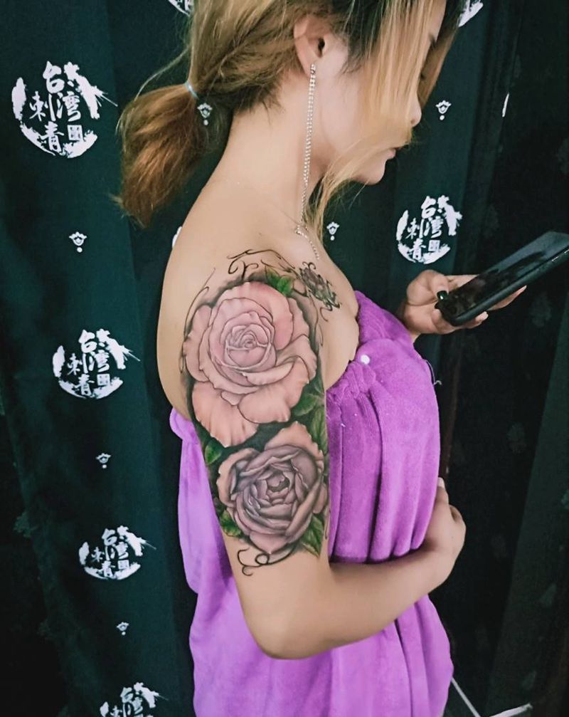 花纹身图片_手臂纹身图案