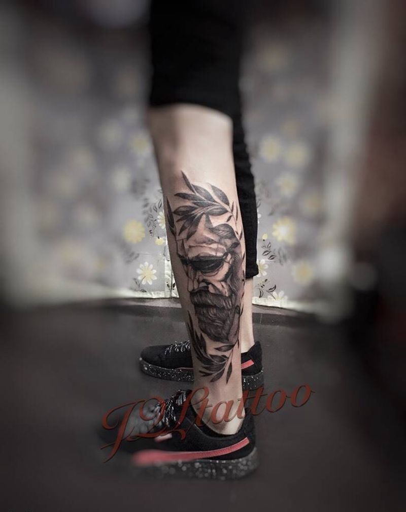 完成纹身图片_腿部纹身图案