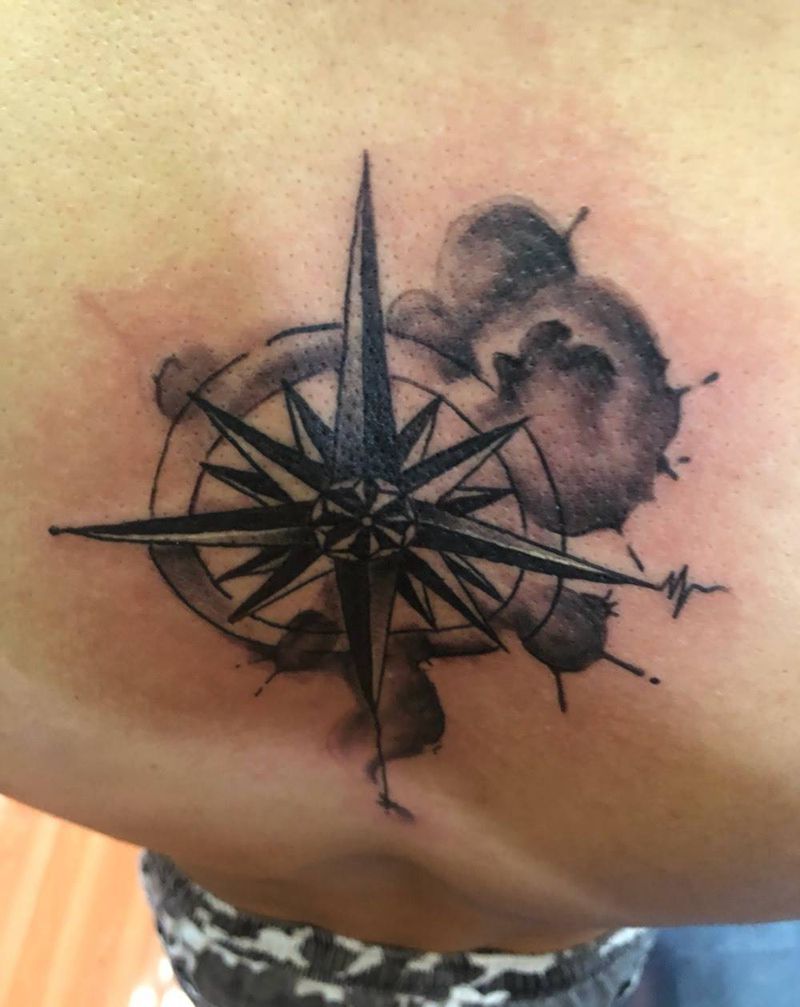 指南针纹身图片