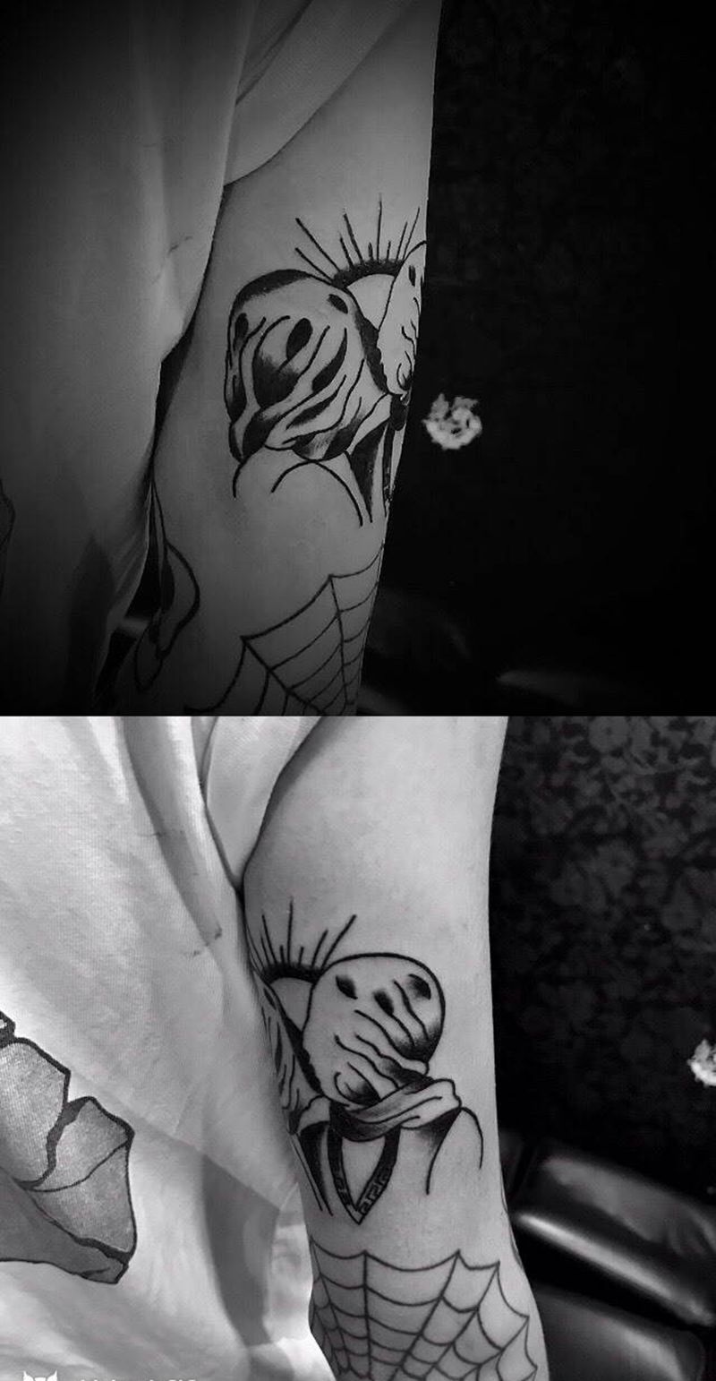 线条图纹身图片_成品手臂欧美清新人物静物纹身图案