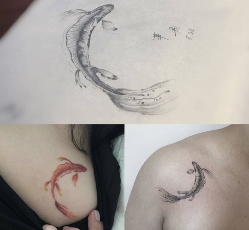 情侣鱼纹身图片