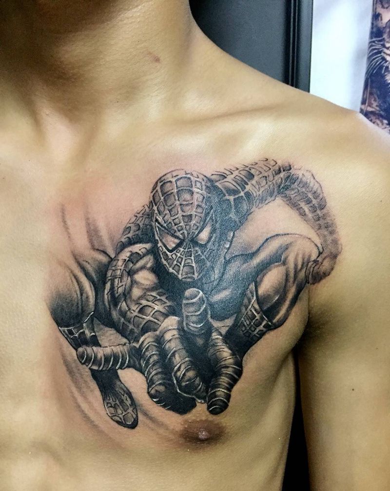 蜘蛛人纹身图片