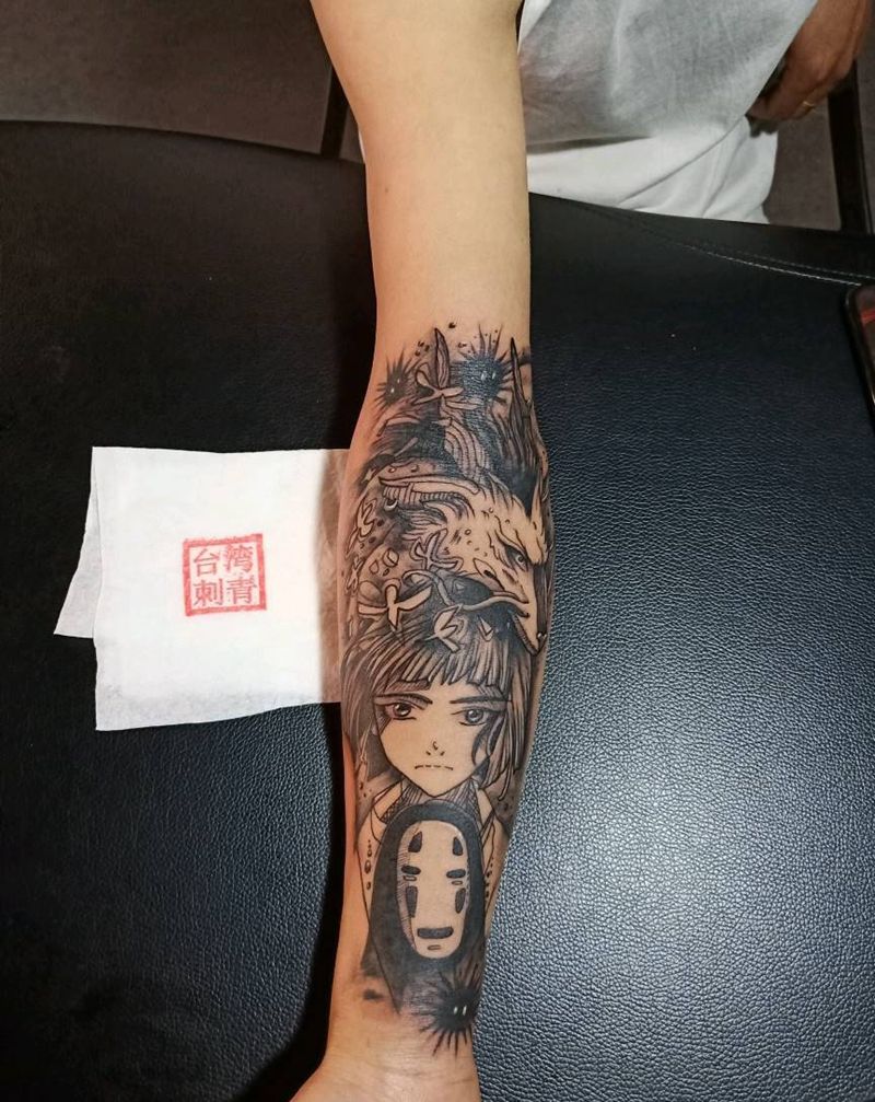 千与千寻纹身图片_手臂纹身图案