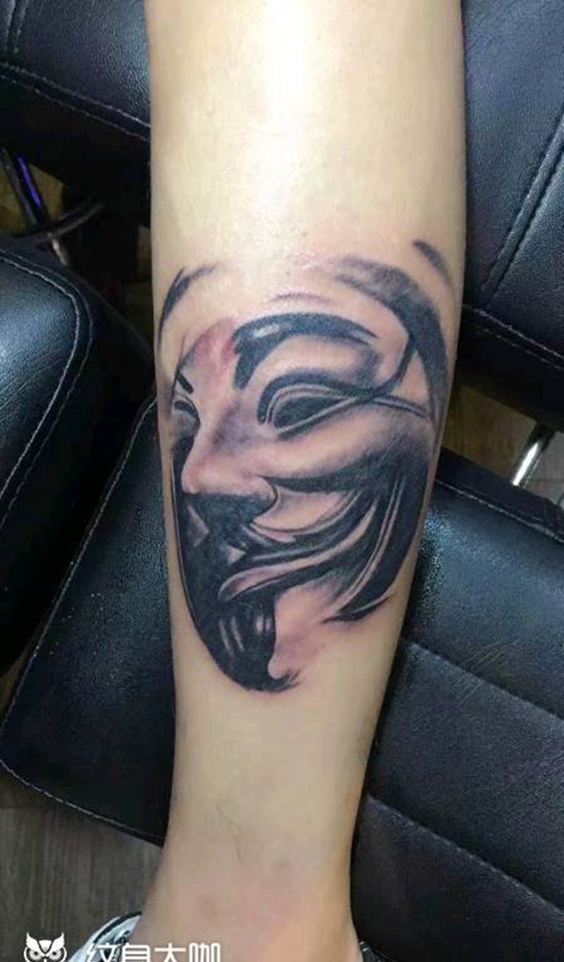 V字仇杀纹身图片