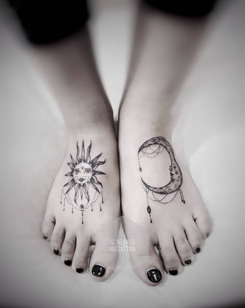 小图纹身图片_成品脚部清新几何字符图腾贴纸可爱纹身图案