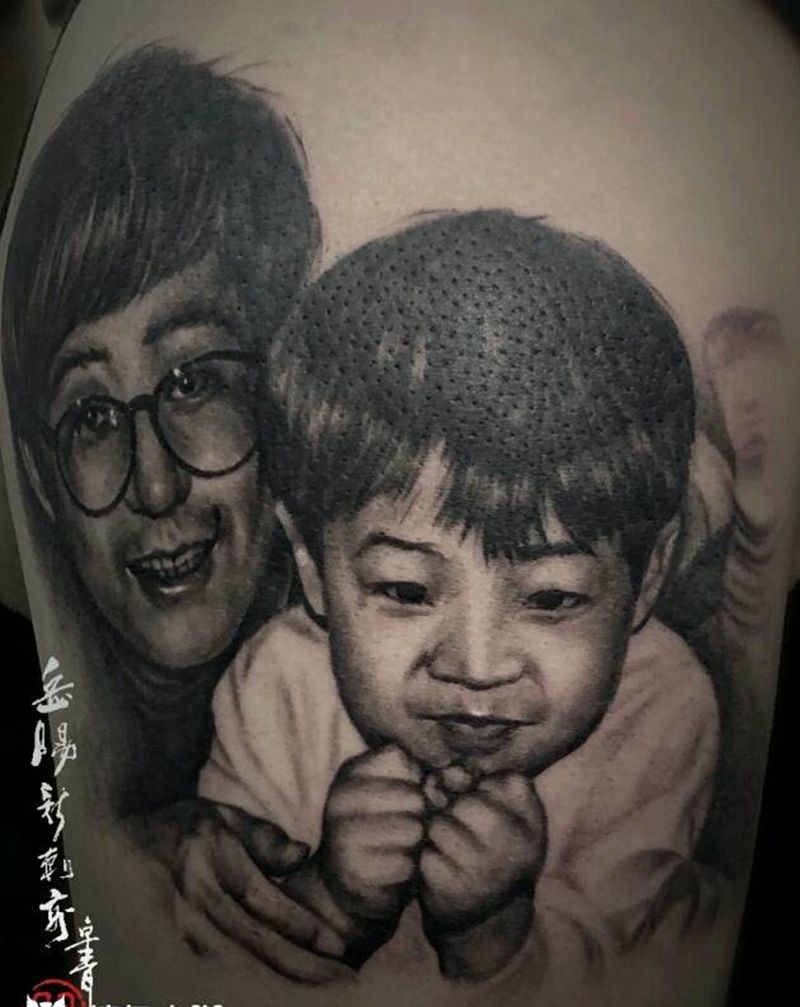 肖像纹身图片_手臂欧美写实肖像照片纹身图案