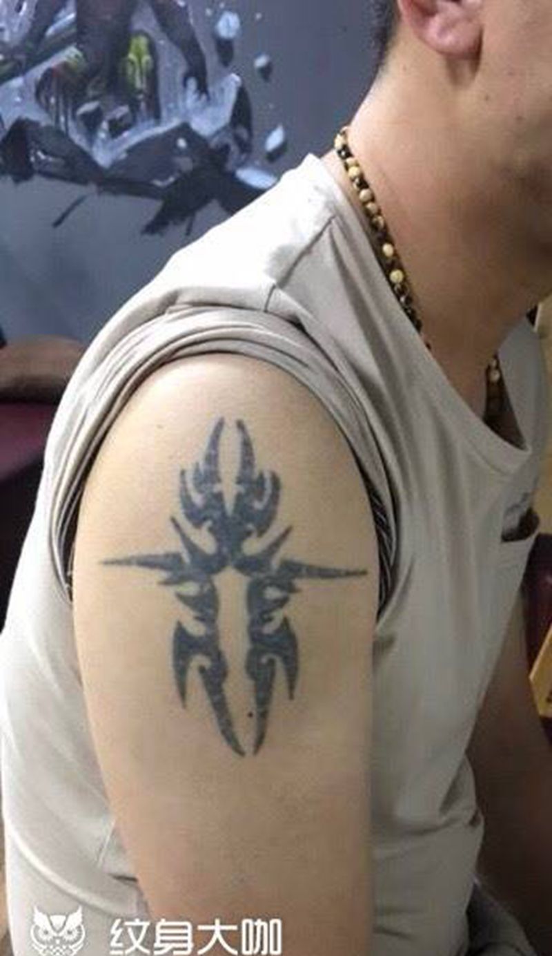 进化鱼，遮盖旧图。纹身图片